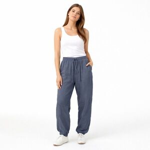 Blue linen jogger pants medium business casual natural classic
